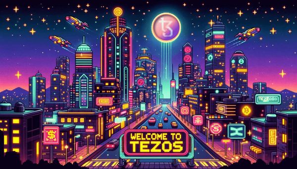 Welcome to Tezos cityscape defi blog cover